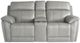 Bassett® Furniture Levitate Light Gray Leather Loveseat with Console-2
