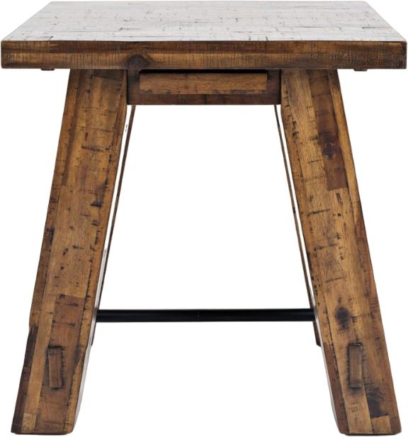 Jofran Inc. Cannon Valley Brown Trestle End Table-2
