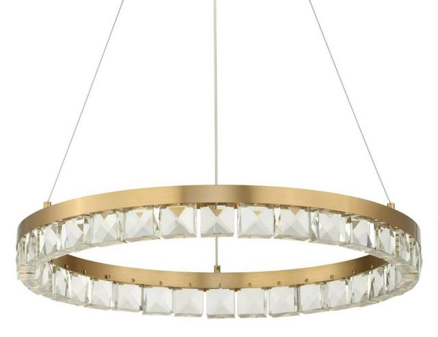 Uttermost® Segovia Warm Brass LED Chandelier with Crystals Accent-4
