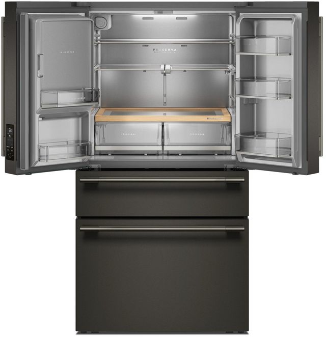 KitchenAid® 36" 28.74 Cu. Ft. Black Ore French Door Refrigerator with Exterior Water and Ice and FreshChill™ Full-Width Refrigerated Drawer-1