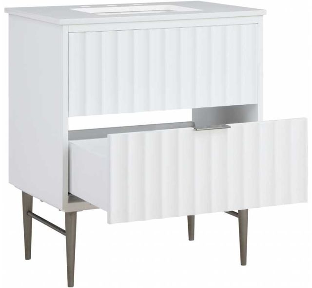 Meridian Furniture Modernist Chrome/White 30" Bathroom Vanity-1