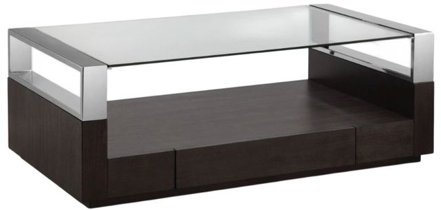 Magnussen Home® Revere Glass Top Cocktail Table with Graphite Base-0