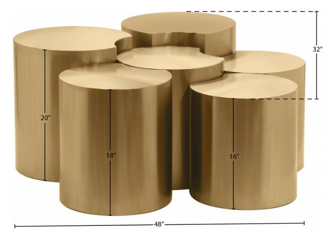 Meridian Furniture Dimple 6-Piece Gold Modular Nesting Coffee Table Set-1