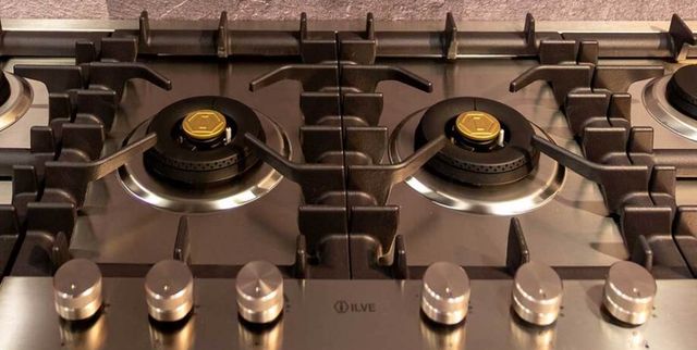 Ilve® Professional Plus II 48'' Stainless Steel Liquid Propane Gas Cooktop with Satin Trim-3
