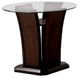 Furniture of America® Manhattan IV Glass Top End Table with Brown Cherry Base -0