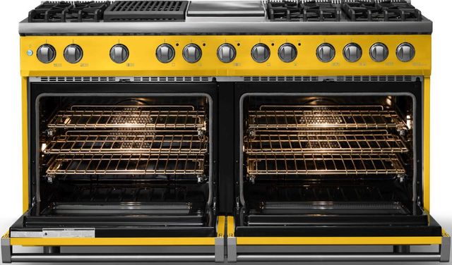 Viking® 5 Series 60" Daffodil Pro Style Dual Fuel (NG) Range with Polished Chrome Trim-1