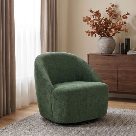 Coaster® Leon Green Upholstered Swivel Accent Chair-1