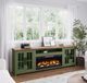 Legends Home Vineyard Fruitwood/Sage Green 97" Fireplace Console-1