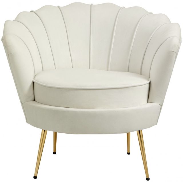 Meridian Furniture Gardenia Cream Velvet Chair-0