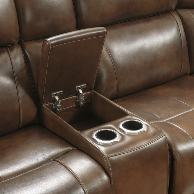 Signature Design by Ashley® Trambley 6-Piece Walnut Power Reclining Sectional-4