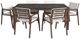 Flexsteel® Nova 7-Piece Brown/Natural Acacia Wood/Canvas Outdoor Dining Table Set-1