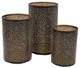A & B Home 3-Piece Gold/Matte Bronze Pierced Metal Hurricane Set-0