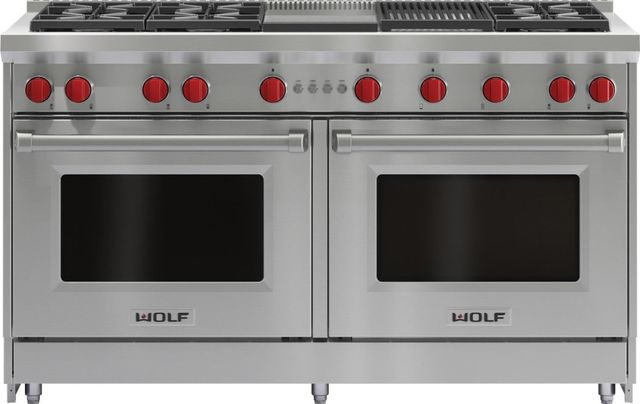 Wolf® 60" Stainless Steel Pro Style Liquid Propane Gas Range-0