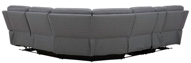 Liberty Furniture Cooper 6-Piece Blue Gray Leather Power Reclining Curved Sectional-4