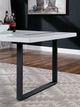 Furniture of America® Alessia 7-Piece White marble Dining Table Set with Black Base-3