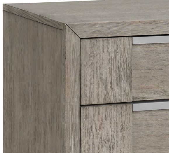 Elements International Kelis Gray 3-Drawer Nightstand with USB-1