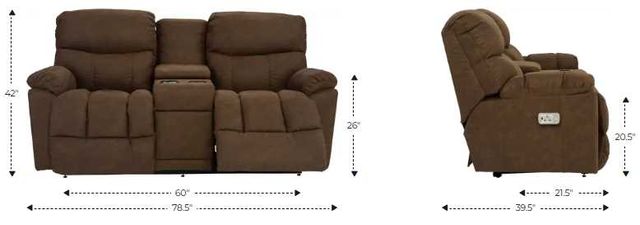 La-Z-Boy® Morrison Fog Power Reclining Loveseat with Console and Headrest-2