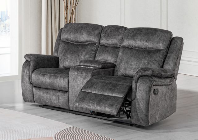New Classic® Home Furnishings Park City Slate Dual Manual Reclining Loveseat-1