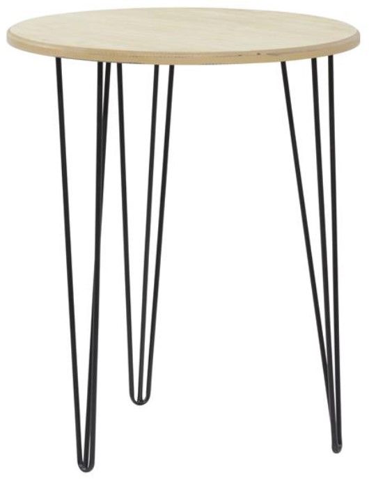 Deco Marche Brown Accent Table with Black Hairpin Base-1