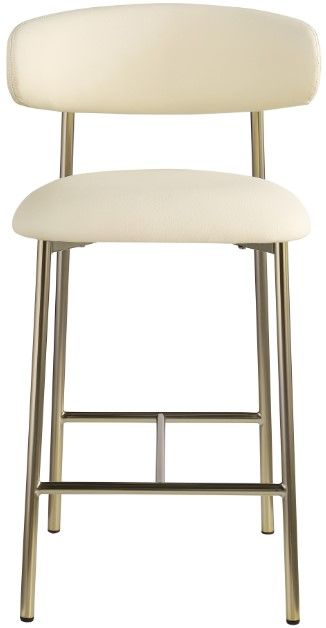 Meridian Furniture Lupita Cream/Brushed Gold Counter Stool-1