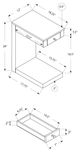 Monarch Specialties Inc. Dark Taupe Accent Table with Drawer -3