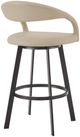 Armen Living Ramona Beige/Black Swivel Counter Stool-4