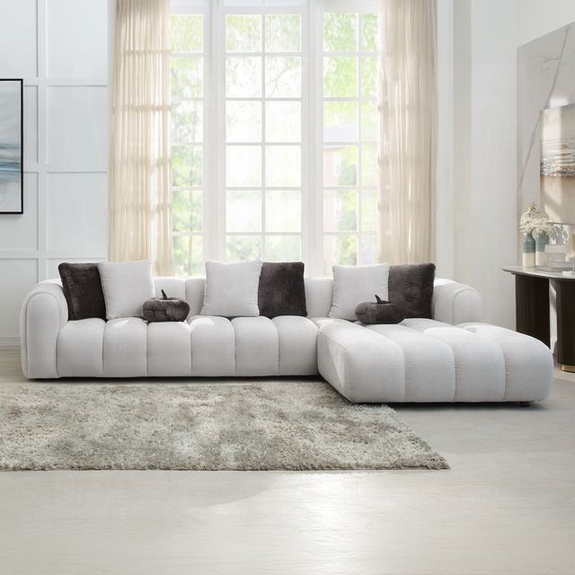 ACME Furniture Poma 2-Piece Ivory White Sectional-1