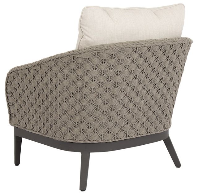 Sunset West Marbella Stone Gray Aluminum/Olefin Rope Outdoor Club Chair with Echo Ash Cushion-3