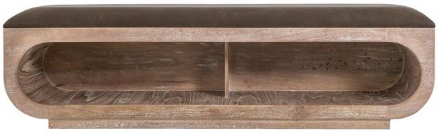 International Furniture Direct Balam Deep Brown/Stained White Bench-3