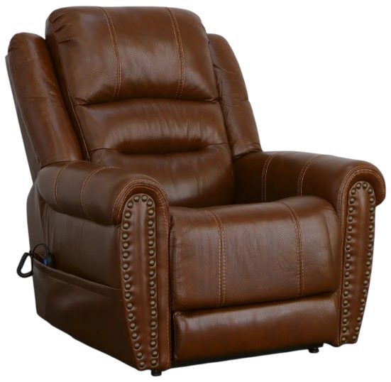 Flexsteel® Oscar Brown Power Lift Recliner with Right Hand Control and Power Headrest