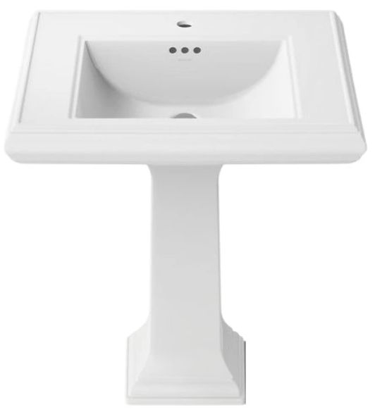 Kohler Memoirs® Classic White 27.25" Rectangular Pedestal Bathroom Sink-1
