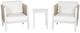 Linon Calabash 3-Piece White Aluminum/Fabric Outdoor Conversation Set-1