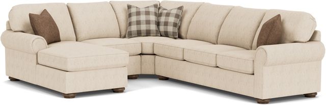 Flexsteel® Preston 4-Piece White Ecru Left-Arm Facing Sectional and Chaise-0