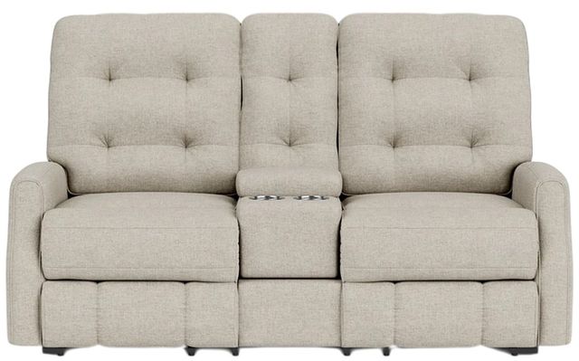 Flexsteel® Devon Driftwood Reclining Loveseat with Console-1