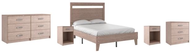 Signature Design by Ashley® Flannia 5-Piece Gray Full Panel Bed Set-0