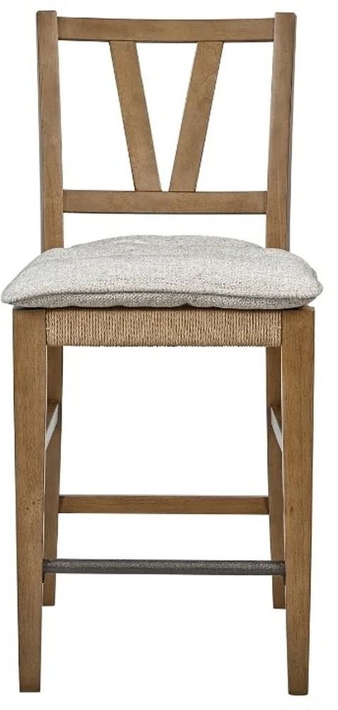 Bernards Tarrington Almond Counter Slat Black Chair-2