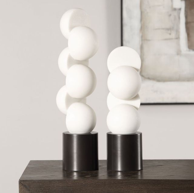 Uttermost® Symmetry 2-Piece Dark Bronze/White Sculpture Set-1