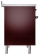 Ilve® Nostalgie II Noblesse 40'' Burgundy Pro Style Induction Range with Burnished Trim-2