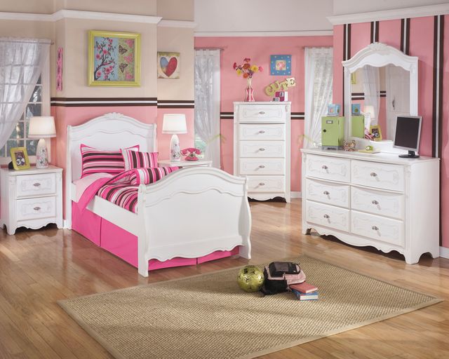  Signature Design by Ashley® Exquisite 2-Piece White Youth Twin Sleigh Headboard Set-3