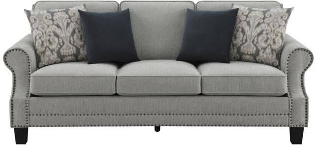 Coaster® Sheldon Grey Upholstered Sofa with Rolled Arms-1