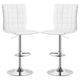 Coaster® Ashbury 2-Piece White/Chrome Upholstered Adjustable Stools-0