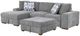 Homelegance® Raife 3-Piece Gray Sleeper Sectional with Left Chaise and Ottoman-5