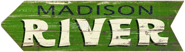 Old Wood Signs Madison River Arrow Wall Decor-0