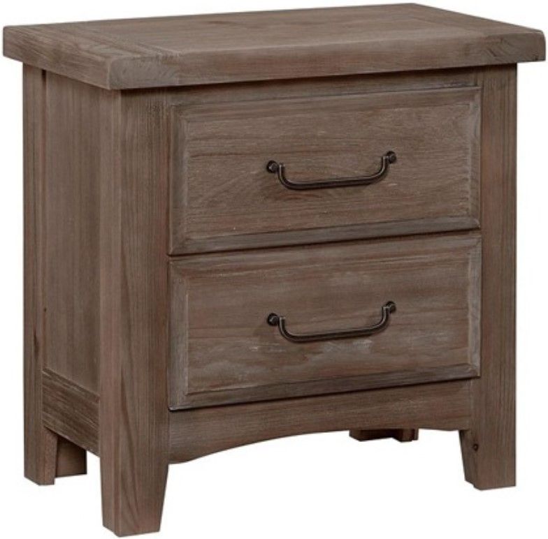 American Wholesale Furniture Lumbermill Saddle Grey Nightstand