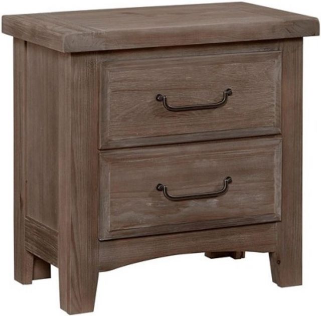 American Wholesale Furniture Lumbermill Saddle Grey Nightstand-0