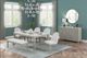 New Classic® Home Furnishings Essence White Marble Table Top with Gray Base-2