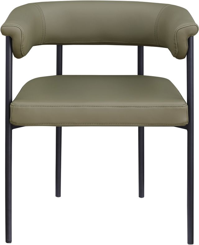 Meridian Furniture Malin Olive Vegan Leather Dining Arm Chair-1