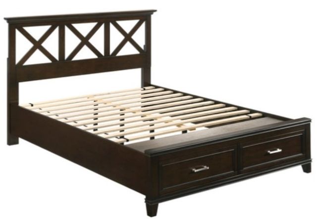 Bernards Nova II 3-Piece Cherry Queen X Storage Full Bedroom Set-2