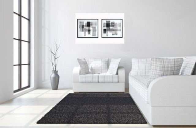 Classy Art 2-Piece 35" Hand Painted Textured Canvas in Frame Wall Art Set-2