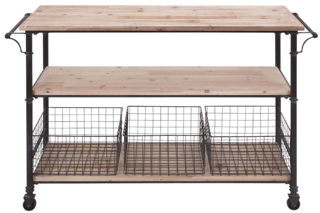Deco Marche Brown Rolling Cart-1